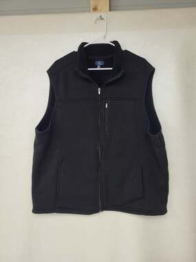 George Men's Black Full Zip Fleece Lined Vest Size 2XL